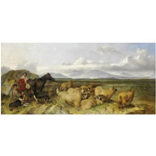 Richard Ansdell, R.A. - Waiting For The Steamer, Crenan Bay, The Islands Of Jura, Islay And Mull In The Distance