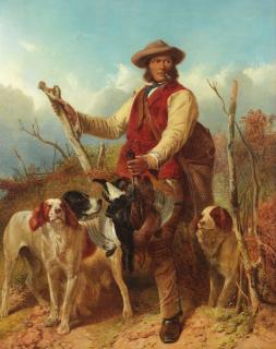 Richard Ansdell, RA - A gamekeeper with dogs