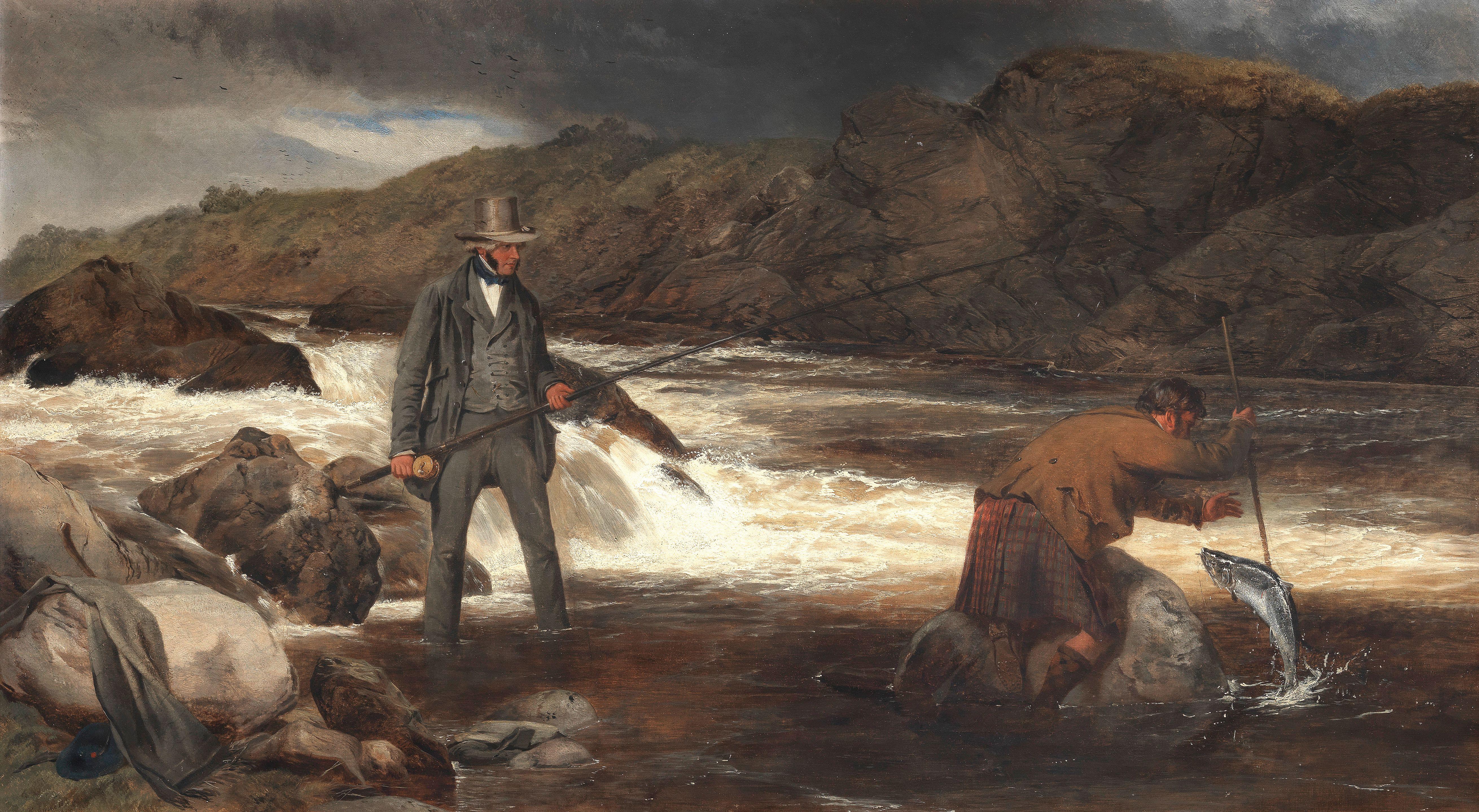 Richard Ansdell, RA - Harrison Blair Fishing On The Spean