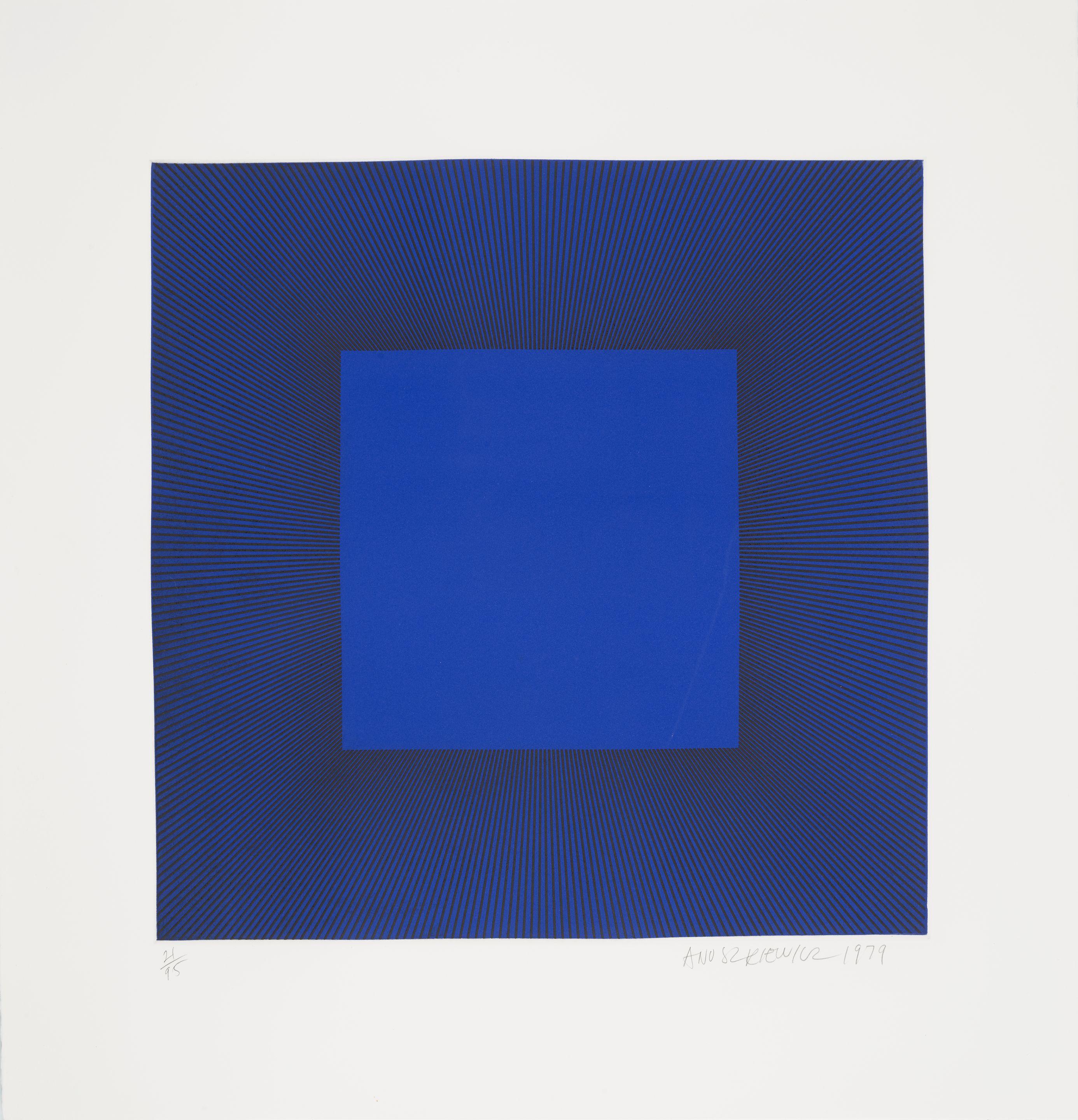 Richard Anuszkiewicz - Blue with Black, from Midnight Suite