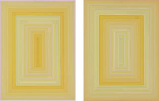 Richard Anuszkiewicz - Light Blue Rectangle; Light Orange Rectangle [Two Works]