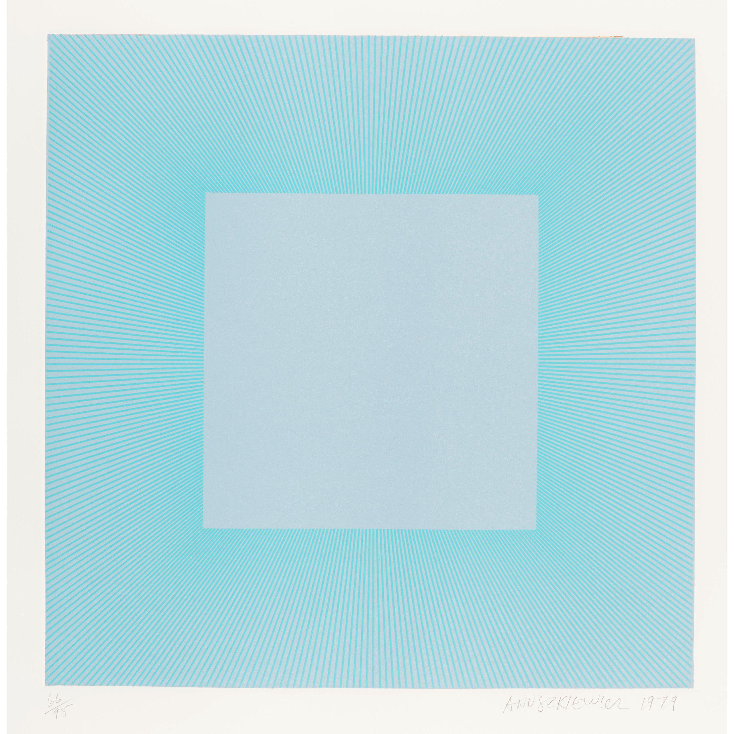 Richard Anuszkiewicz - Light Blue with Silver, from Winter Suite