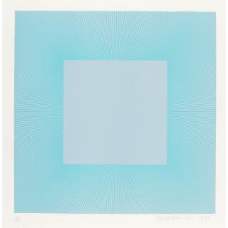 Richard Anuszkiewicz - Light Blue with Silver, from Winter Suite