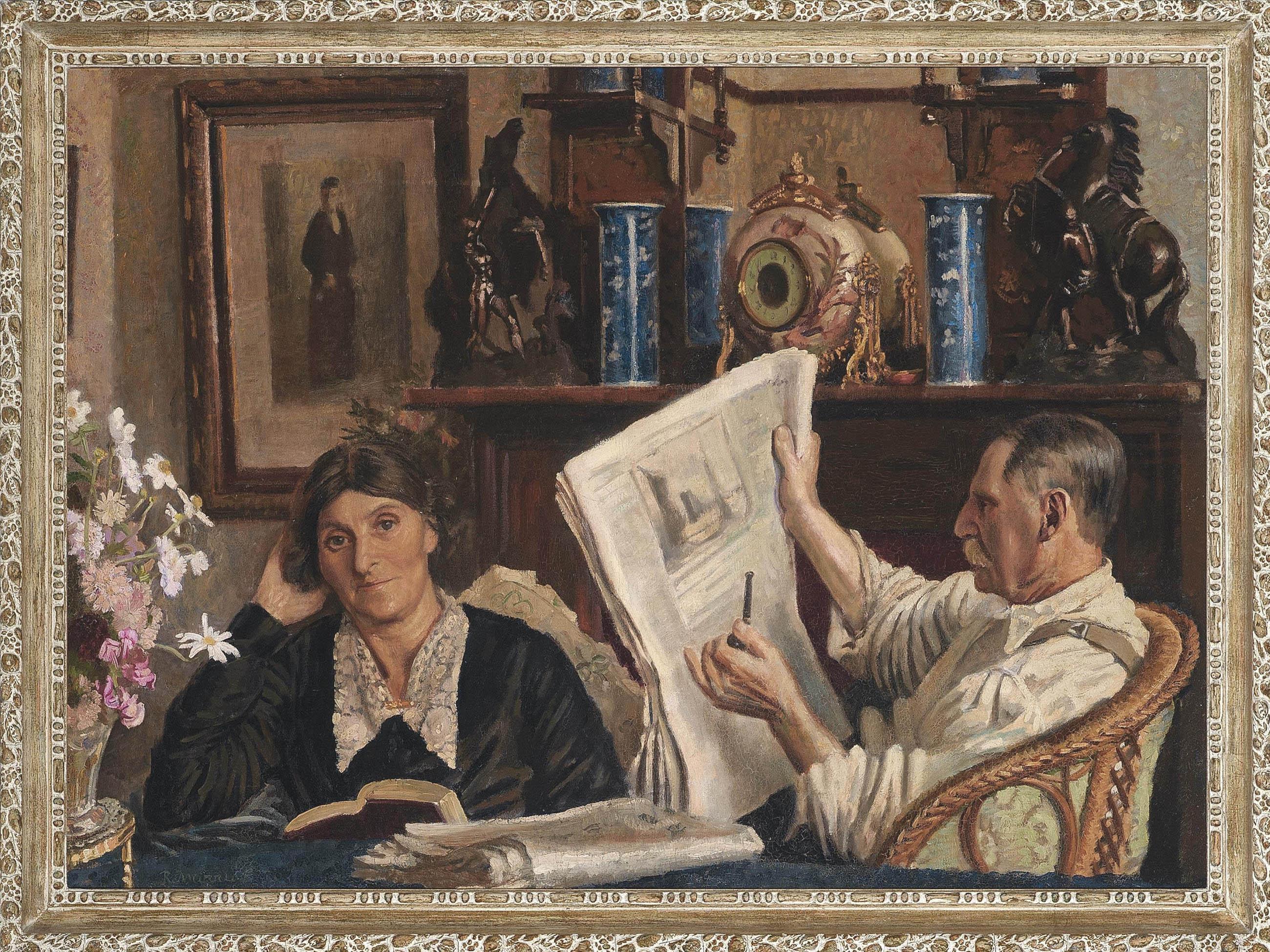 Richard Arthur Crossthwaite Murry, N.E.A.C. - Portrait of the Artist\'s Father and Mother
