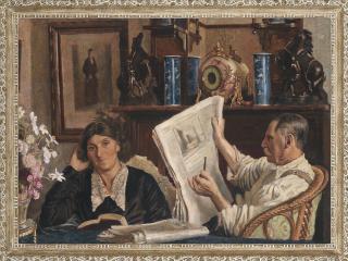 Richard Arthur Crossthwaite Murry, N.E.A.C. - Portrait of the Artist\'s Father and Mother
