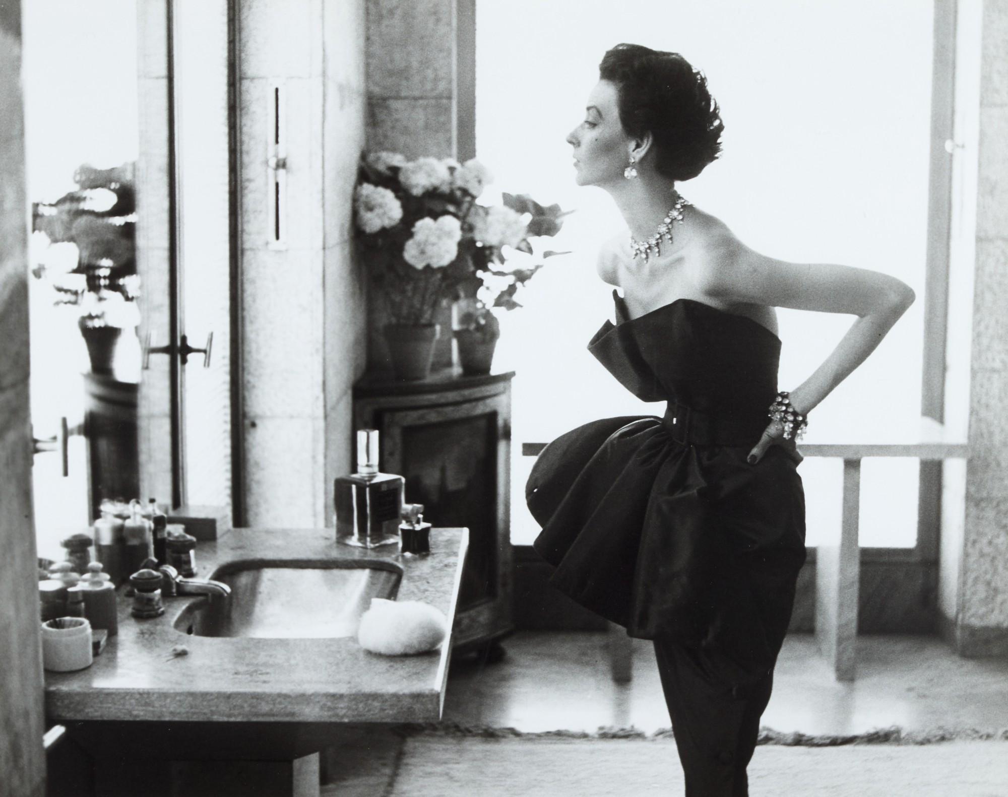 Richard Avedon - \'Dorian Leigh, Evening Dress by Piguet, Helena Rubinstein Apartment, Paris\', August 1949