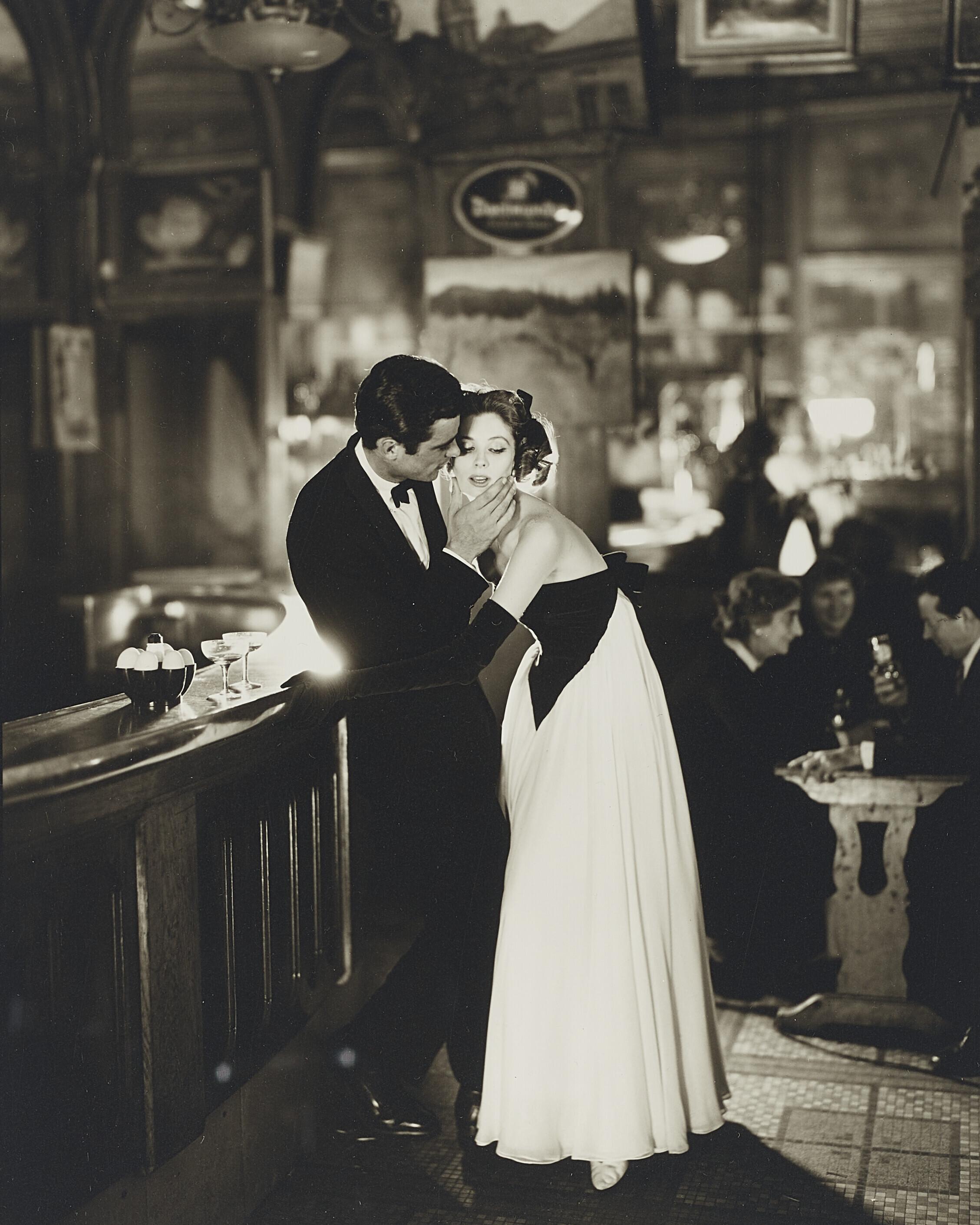 Richard Avedon - Suzy Parker and Gardner McKay, Dress by Balmain, Café des Beaux Arts, Paris, 1956