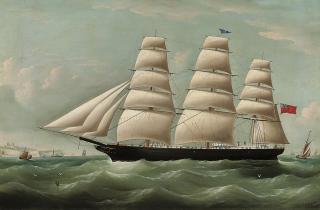 Richard B. Spencer - The Henry Reed passing Dover (illustrated); and A French trader in the Channel