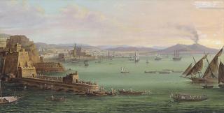 Richard Bankes Harraden - The Bay Of Naples With The Castel Dell\'Ovo, The Vesuvius Beyond