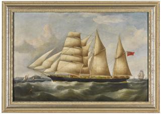 Richard Barnett Spencer - A British-Registered Barquenitne Running Down The Irish Sea Past Cork