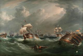 Richard Barnett Spencer - The storm after the Battle of Trafalgar, 21st October 1805
