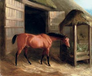 Richard Barrett Davis, R.B.A. - A hunter in a stable