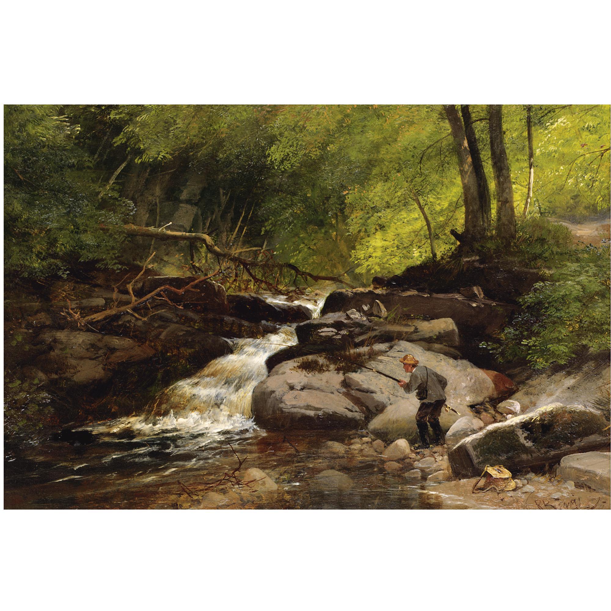 Richard Beavis, R.W.S. - Fishing On The Greta, North Yorkshire