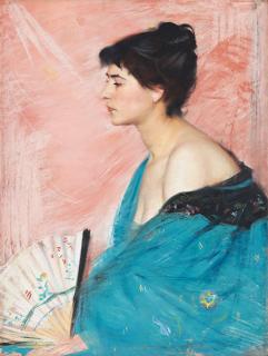 Richard Bergh - Lady with a fan