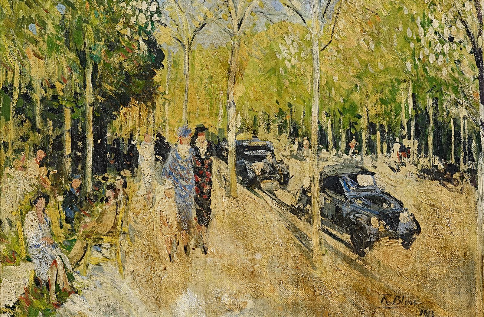 Richard Bloos - Spaziergänger in einem Pariser Park