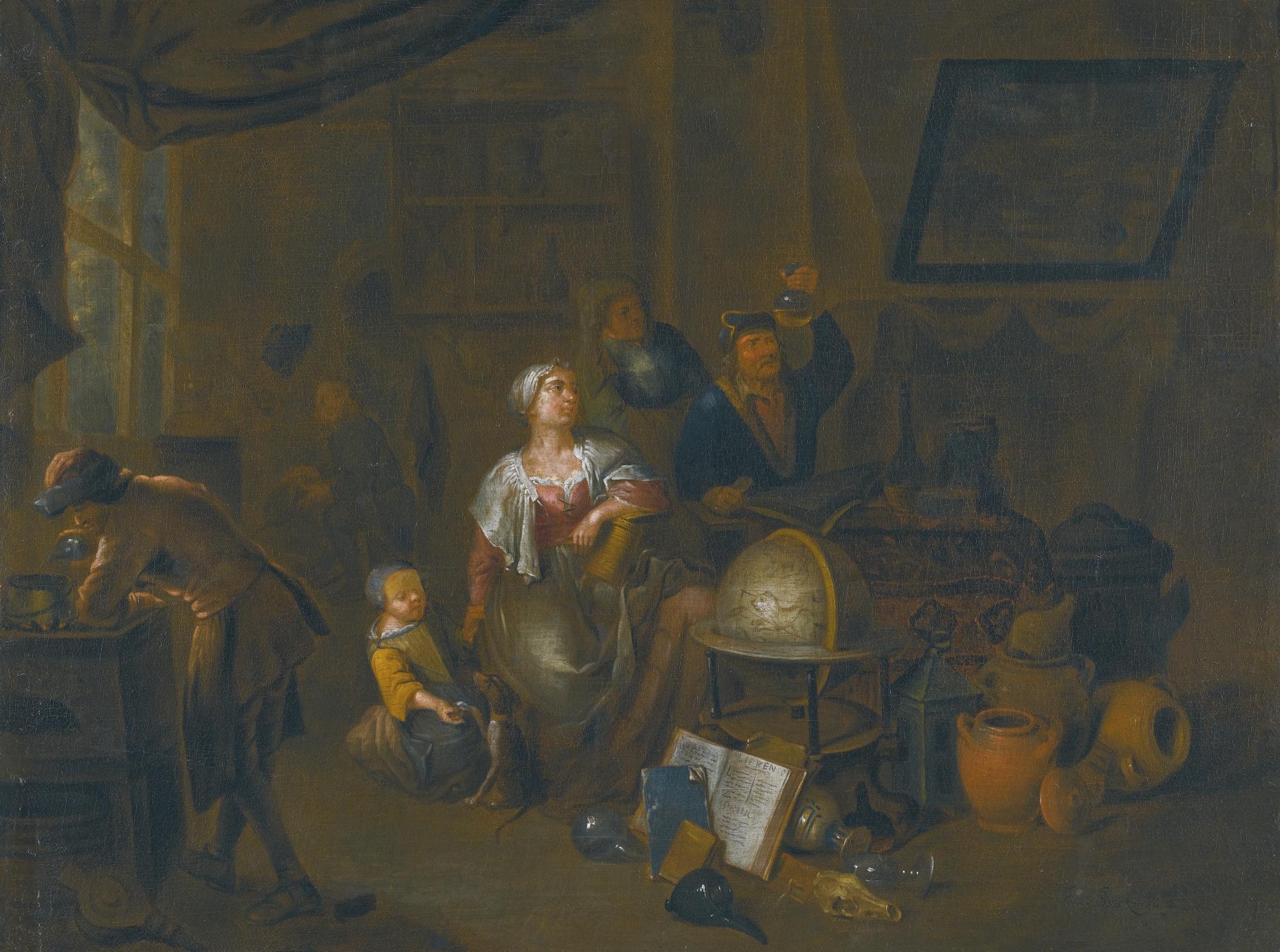 Richard Brakenburg - An Alchemist\'S Shop