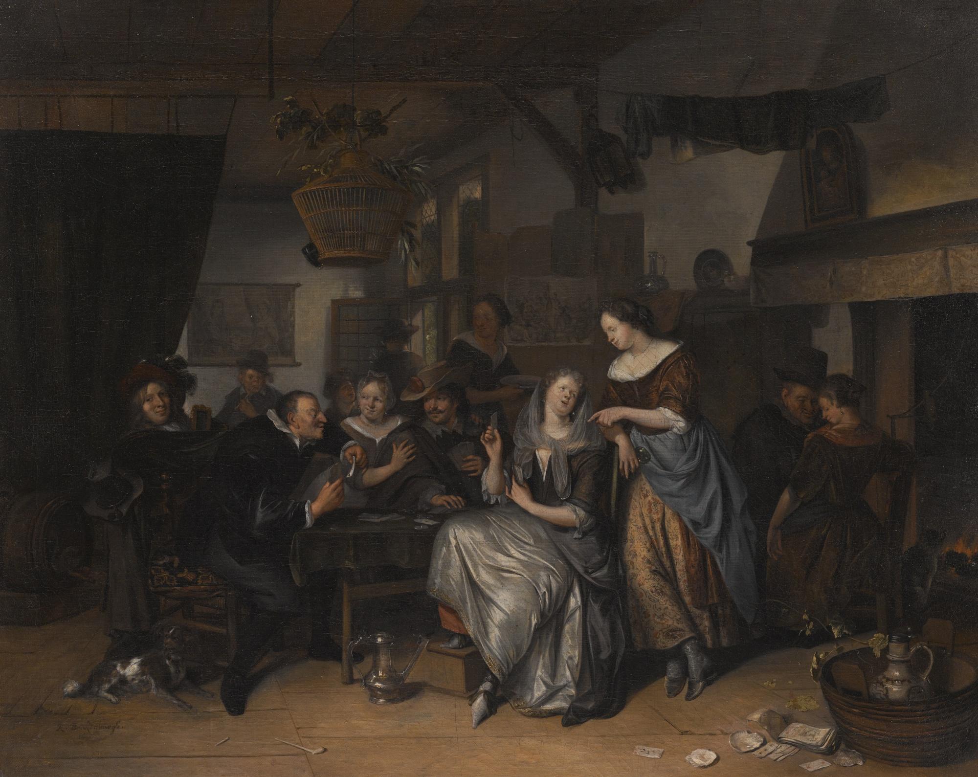 Richard Brakenburgh - A Tavern Interior With Card Players