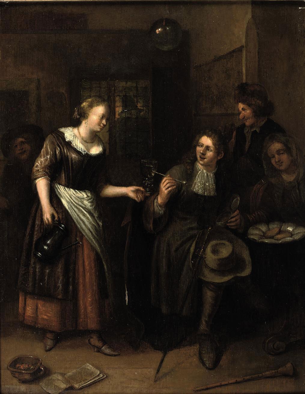 Richard Brakenburgh - Making merry in an inn