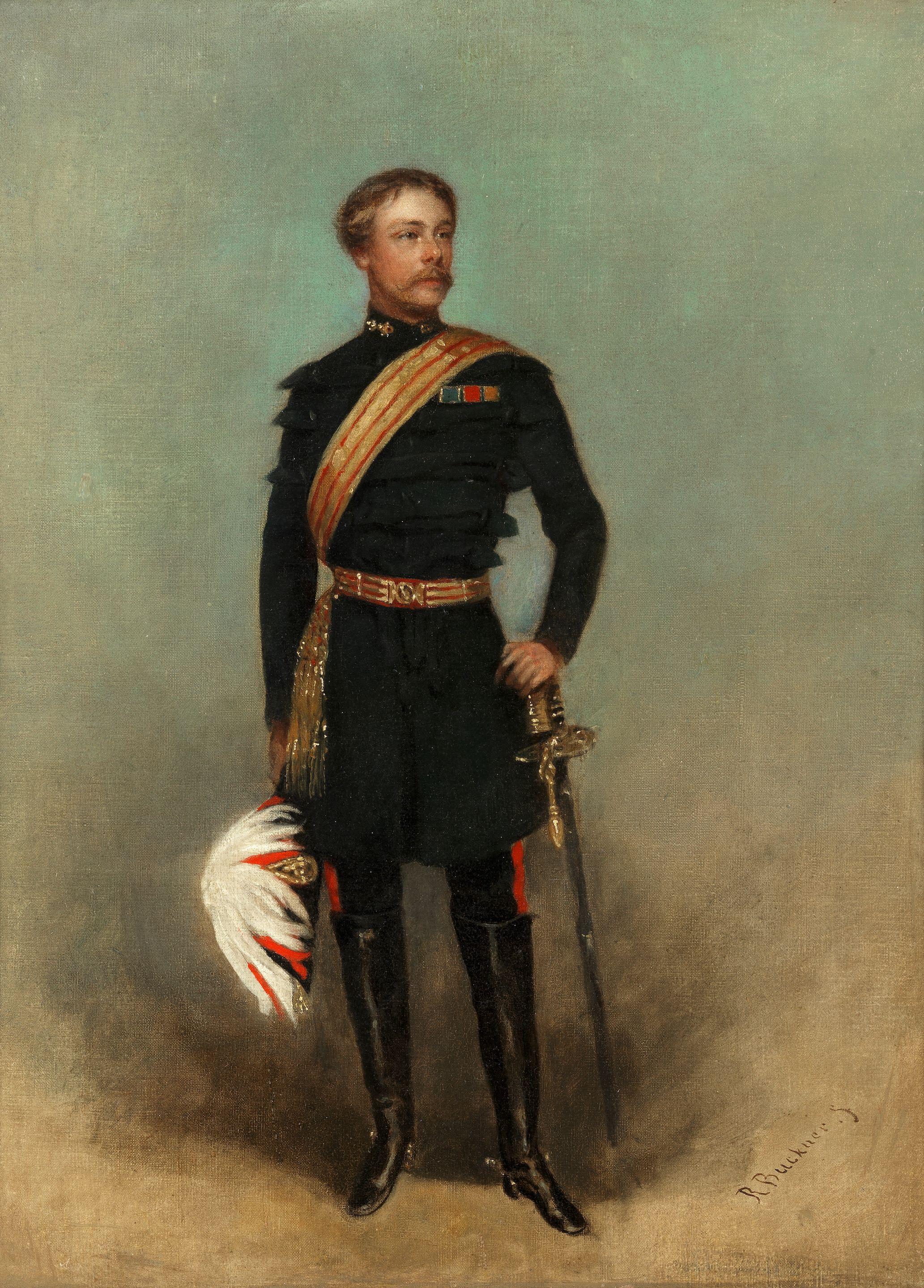 Richard Buckner - Portrait Of A Cavalry Officer In Dress Uniform