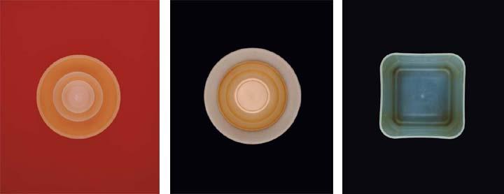 Richard Caldicott - Combination White/Cream, 1996; Combination Red, 1995; and Turquoise Box, 1996