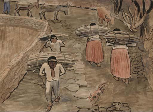 Richard Carline - Carrying Burdens In Mexico