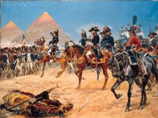 Richard Caton Woodville - Bonaparte in Egypt, 21st July, 1798  \'Soldiers! Fifty centuries look down upon you from the summit of the pyramids\'