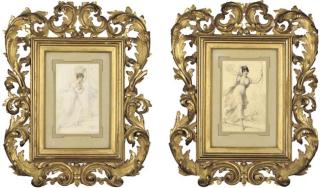 Richard Cosway, R.A. - Diana The Huntress; And A Figure Entering A Temple