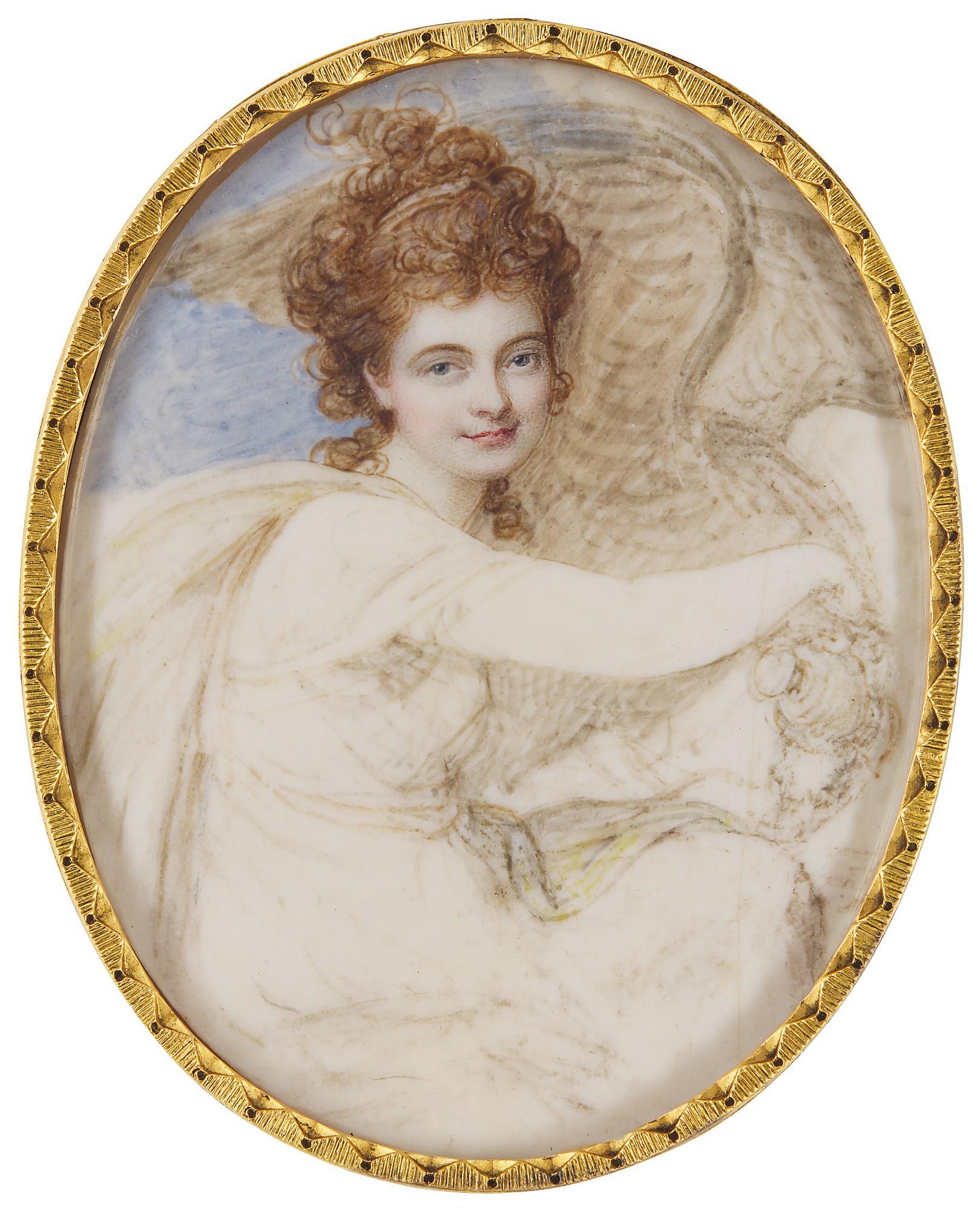 Richard Cosway, R.A. - Portrait Of A Lady In The Guise Of Hebe, Circa 1790