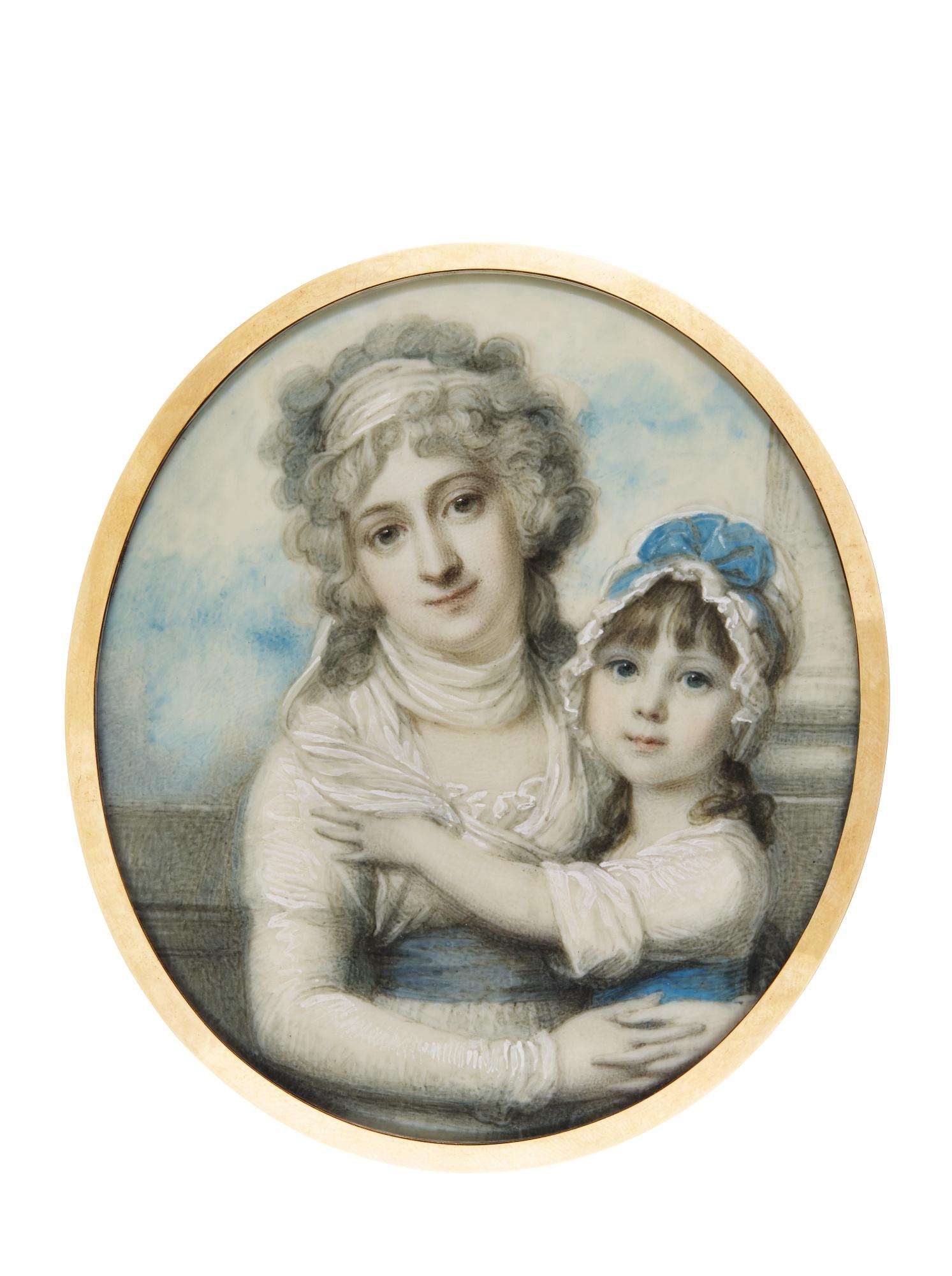 Richard Cosway, R.A. - Portrait Of A Mother And Child, Circa 1795