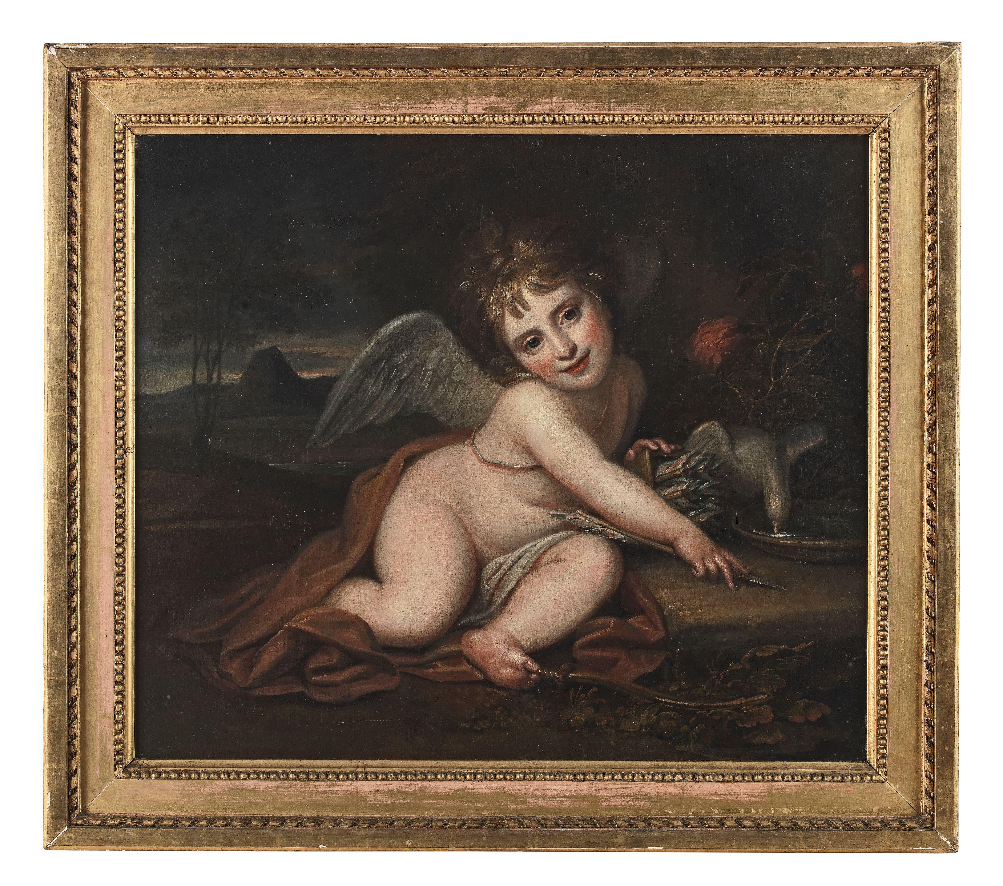 Richard Cosway RA - Portrait of a child as Cupid