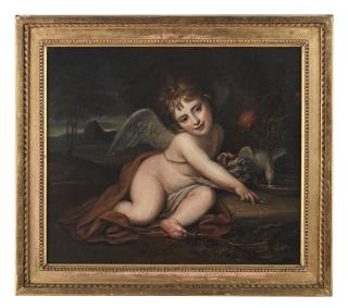 Richard Cosway RA - Portrait of a child as Cupid