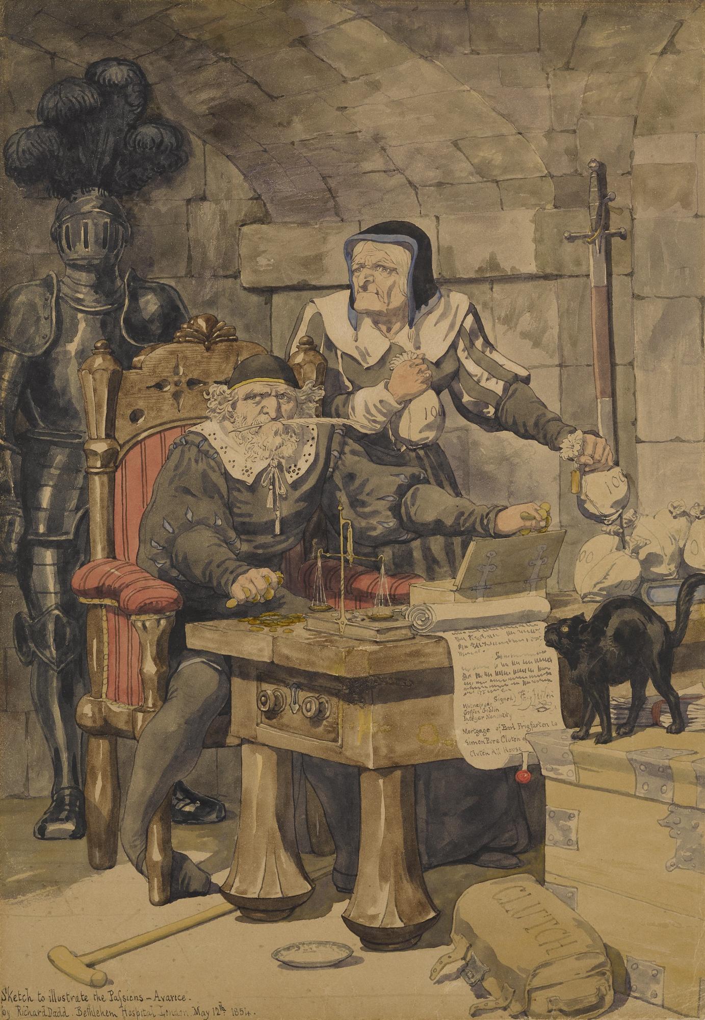 Richard Dadd - British sketch To Illustrate The Passions - Avarice