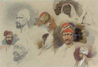 Richard Dadd - Study of Eastern Heads And Figures
