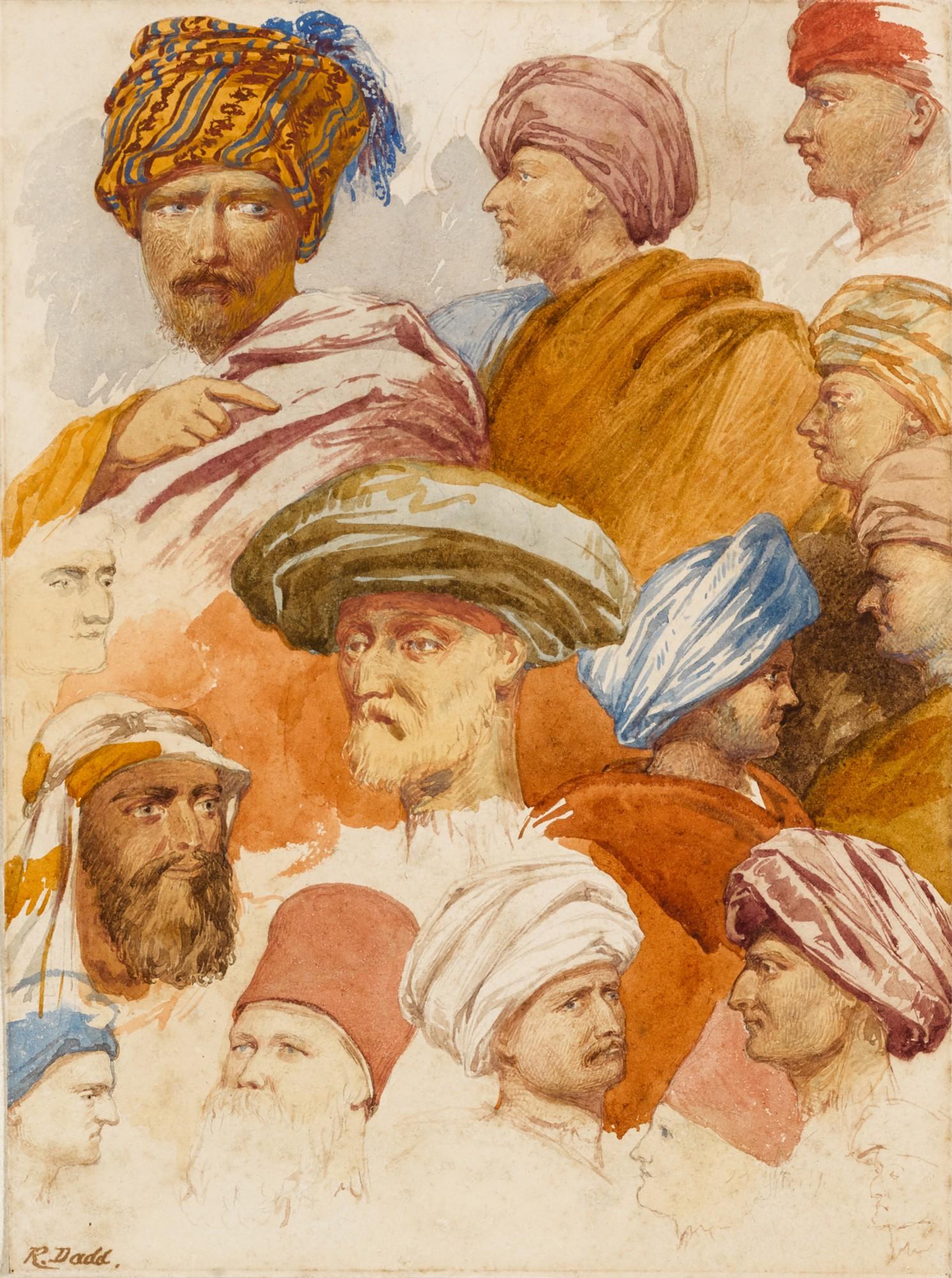 Richard Dadd - Study Of Middle-Eastern Heads