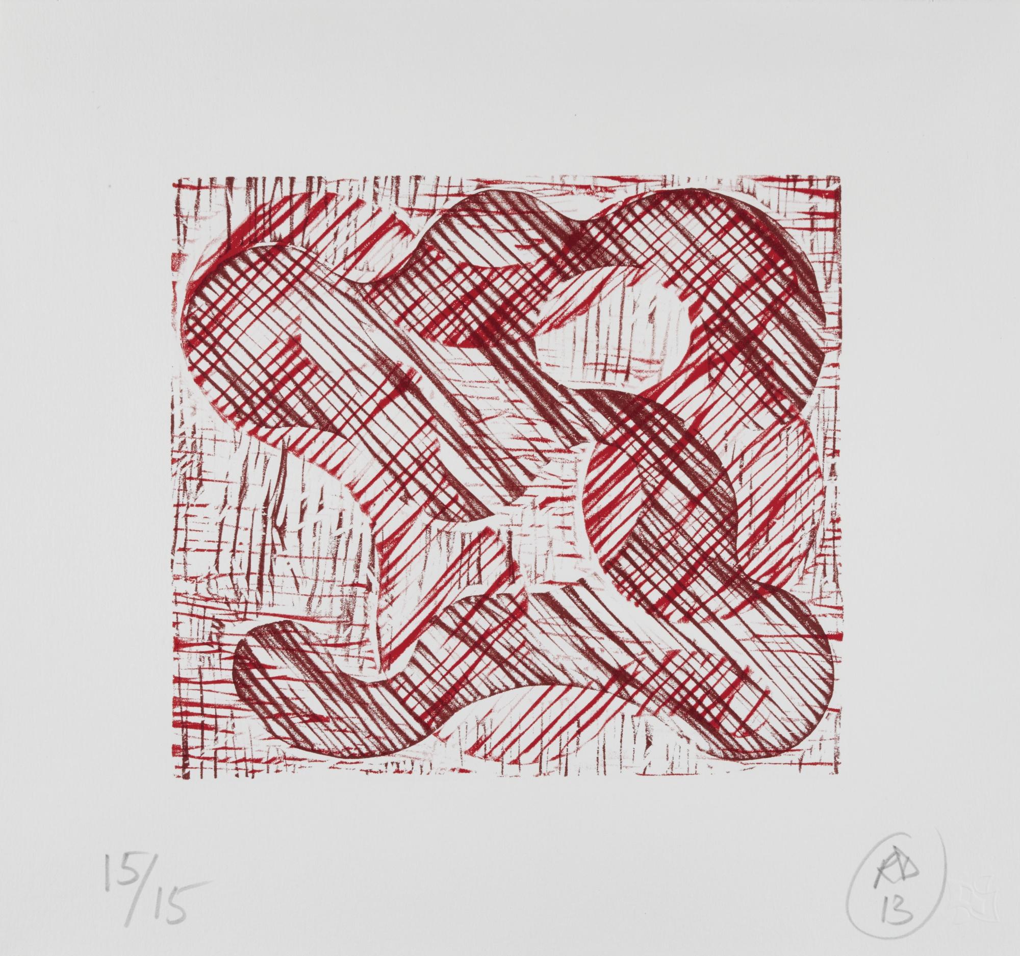 Richard Deacon - 1 + 1 = 10 Red /Dark Red; And 1 + 1 = 10 Black /Purple