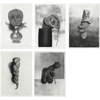 Richard Deacon - British a Curious Carrot, A Curious Potato, A Curious Apple, Another Curious Carrot, Another Curious Potato