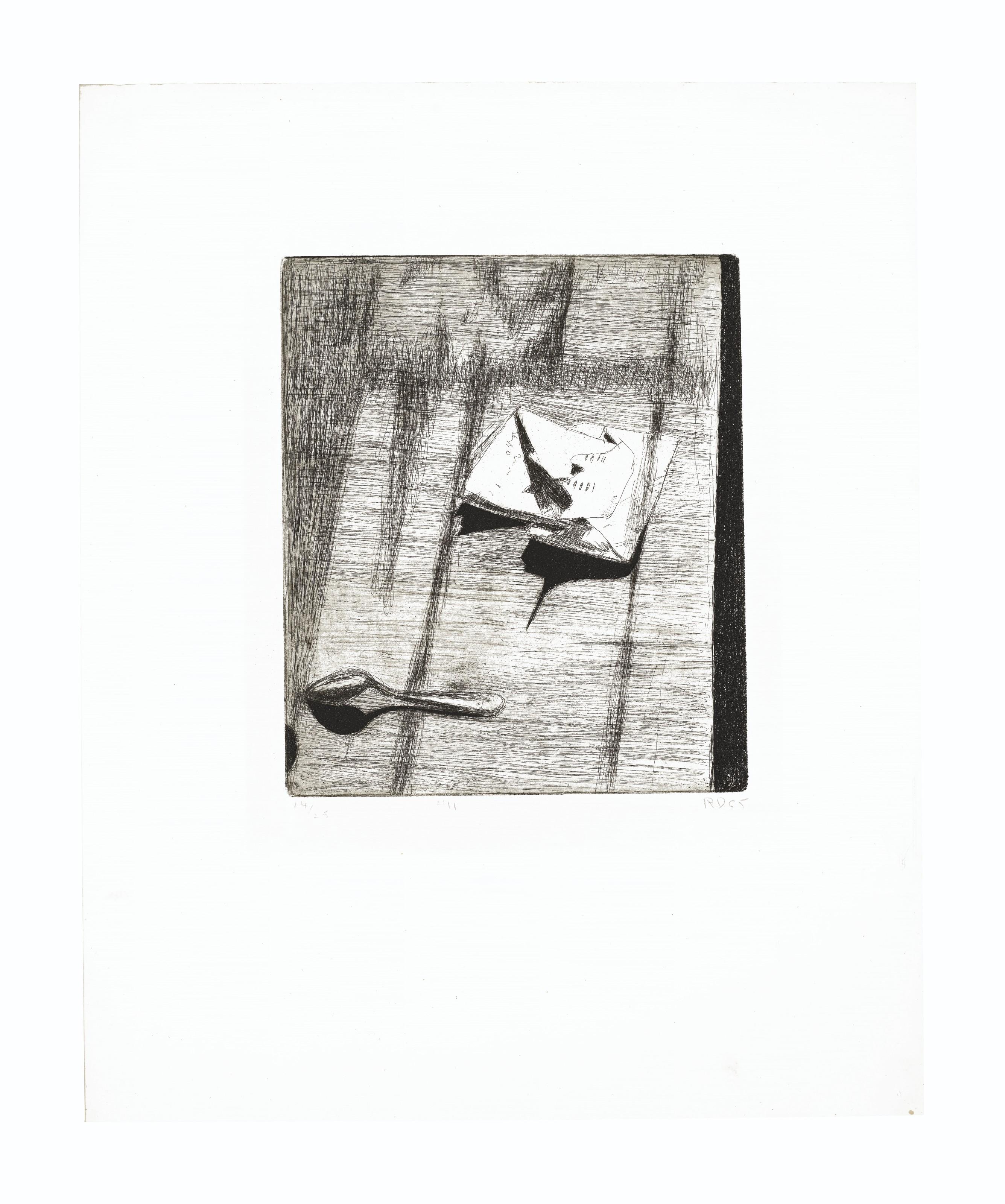 Richard Diebenkorn - #11 (opened letter on a table), from 41 Etchings Drypoints