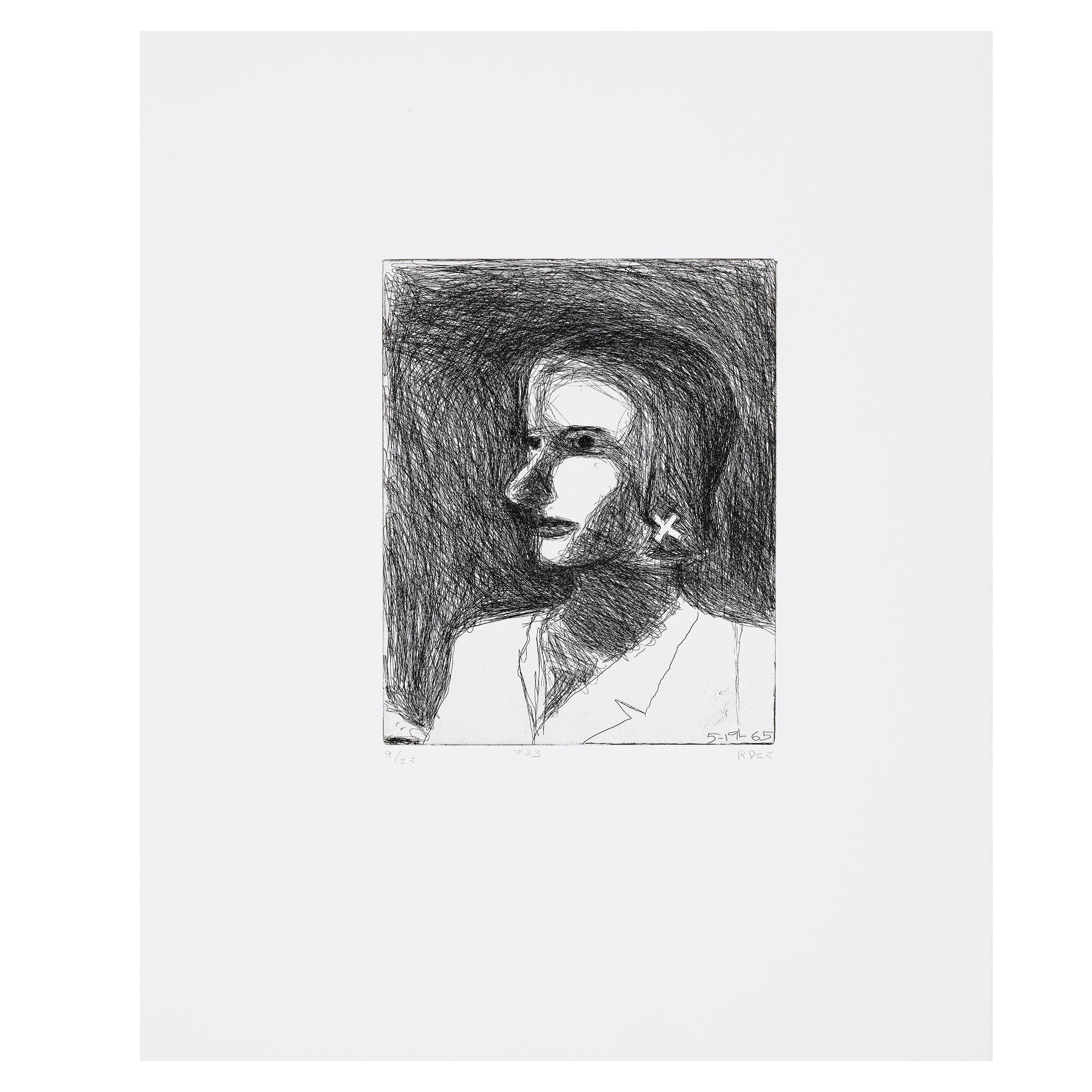 Richard Diebenkorn - #23 (Portrait of Phyllis), from 41 Etchings Drypoints