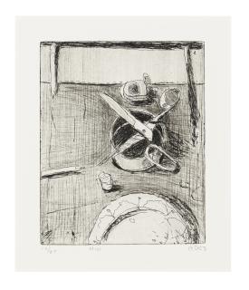 Richard Diebenkorn - #41 (Still Life With Plate And Open Scissors), From 41 Etchings Drypoints