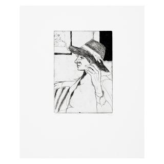 Richard Diebenkorn - #5 (Phyllis Wears a Hat), from 41 Etchings Drypoints