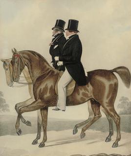 Richard Dighton - George IV with Count D\'Orsay out riding, at Bath