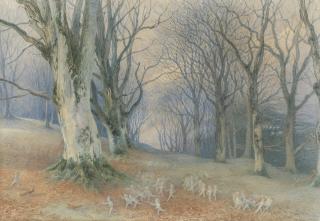 Richard Doyle - Fairies and squirrels in a forest