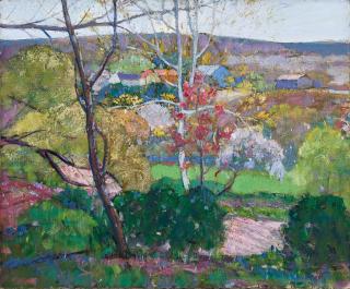 Richard Edward Miller - Summer Landscape with Farm Building