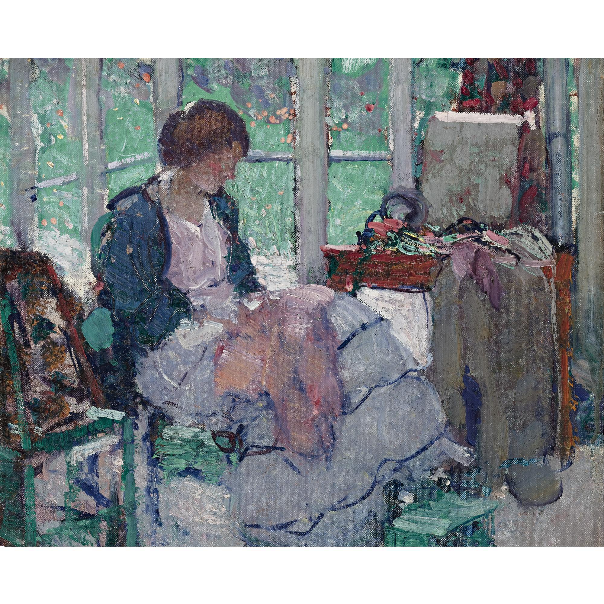 Richard Edward Miller - Young Lady Sewing