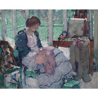 Richard Edward Miller - Young Lady Sewing