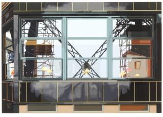Richard Estes - Eiffel Tower Restaurant; Manhattan; Movies, from Urban Landscapes No. 3 (3 works)