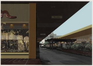 Richard Estes - Lakewood Mall, from Urban Landscapes No. 3
