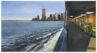 Richard Estes - On The Staten Island Ferry Looking Toward Manhattan