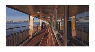 Richard Estes - View of New York from Staten Island on the Ferry
