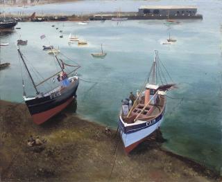Richard Eurich, R.A. - Harbour scene, Penzance